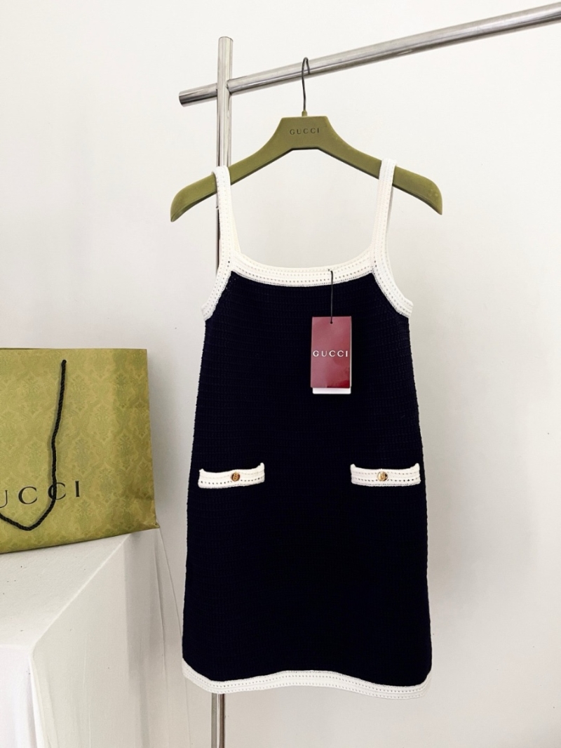 Gucci 25SS Early Spring Contrast Trim Knit Tank Dress