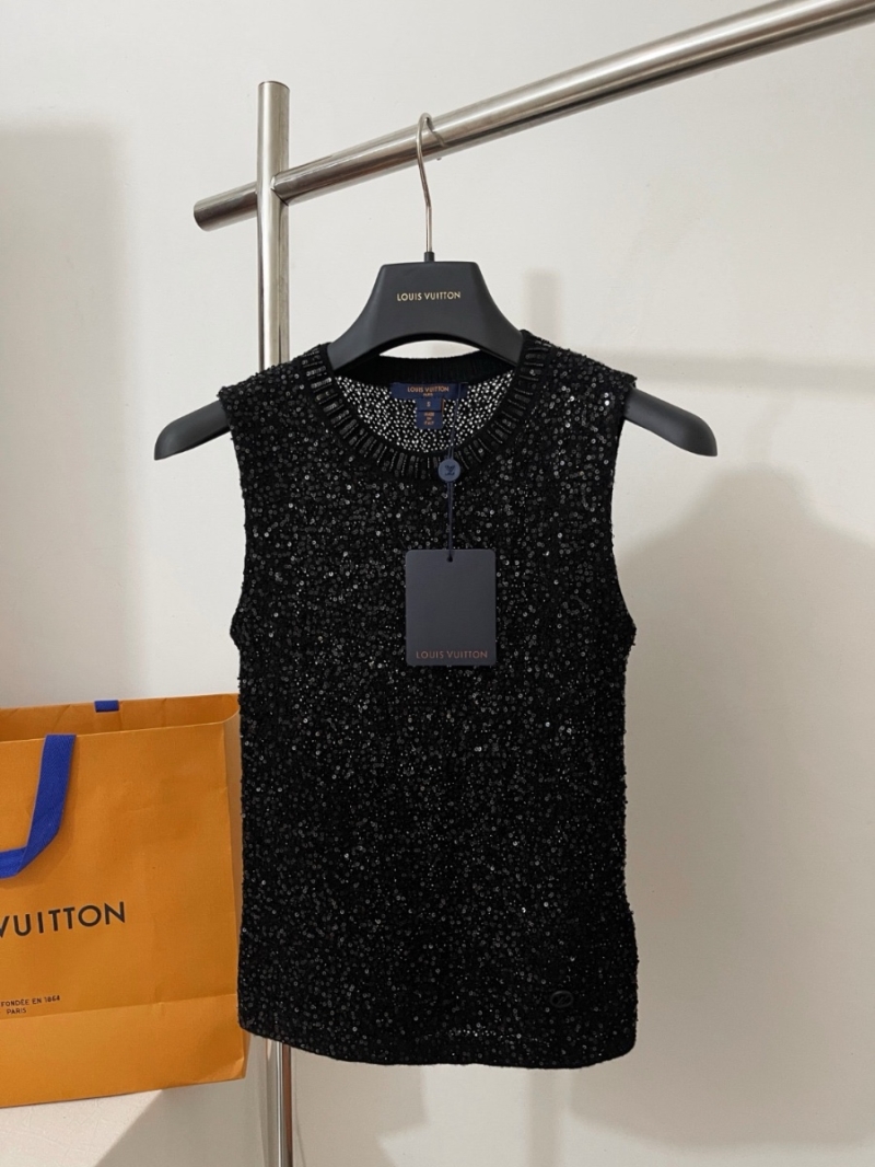 Exclusive Limited Edition Louis Vuitton LV25 Spring/Summer Sequin Wool Knit Tank Top
