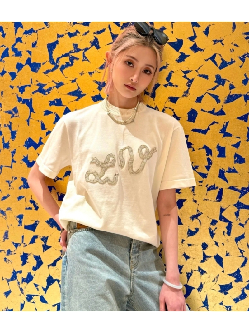 Louis Vuitton LV Unisex Pearl Yarn Embroidered Short-Sleeve T-Shirt