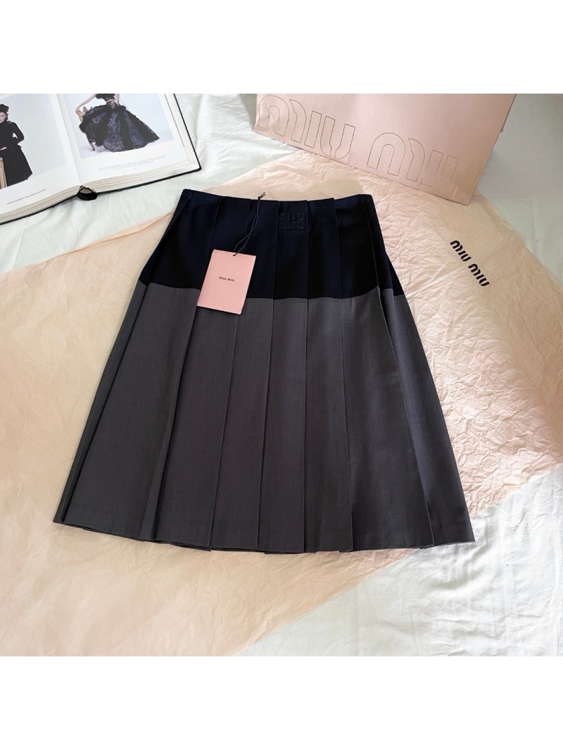 Miu Miu 25SS Colorblock Pleated Skirt