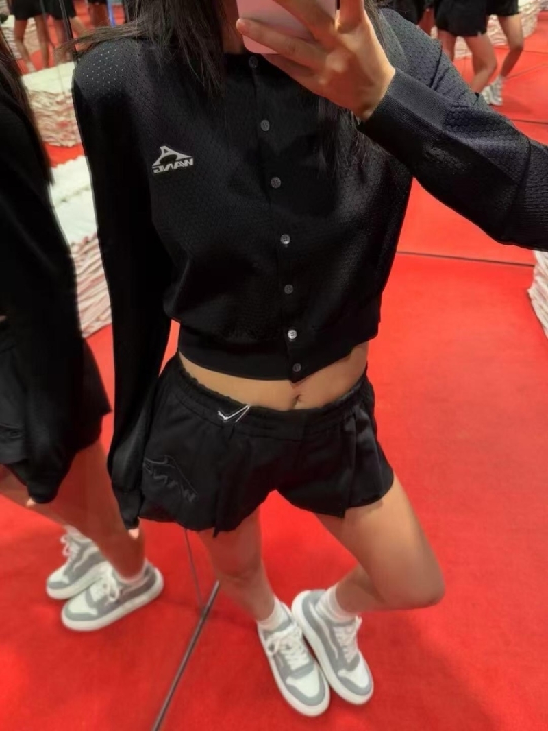 Alexander Wang Mesh Knit Button Cardigan – 3D Logo Detail Black