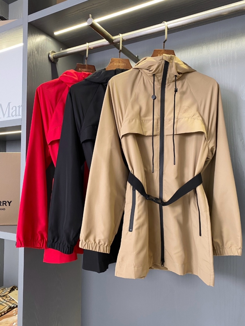 Burberry Equestrian Knight Print Hooded Gabardine Jacket Beige