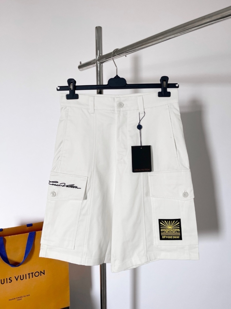 Louis Vuitton LV Small Letter Embroidery Shorts – Custom Double-Sided Twill Cotton