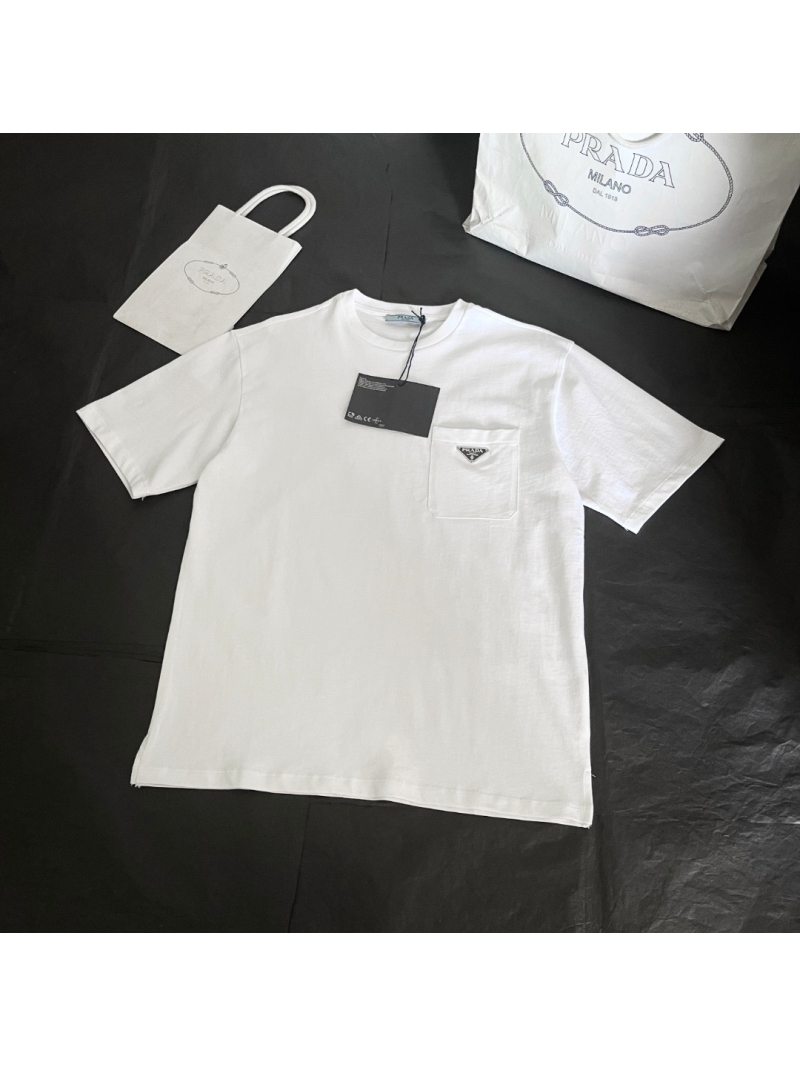 Prada Pocket Triangle Logo T-Shirt White