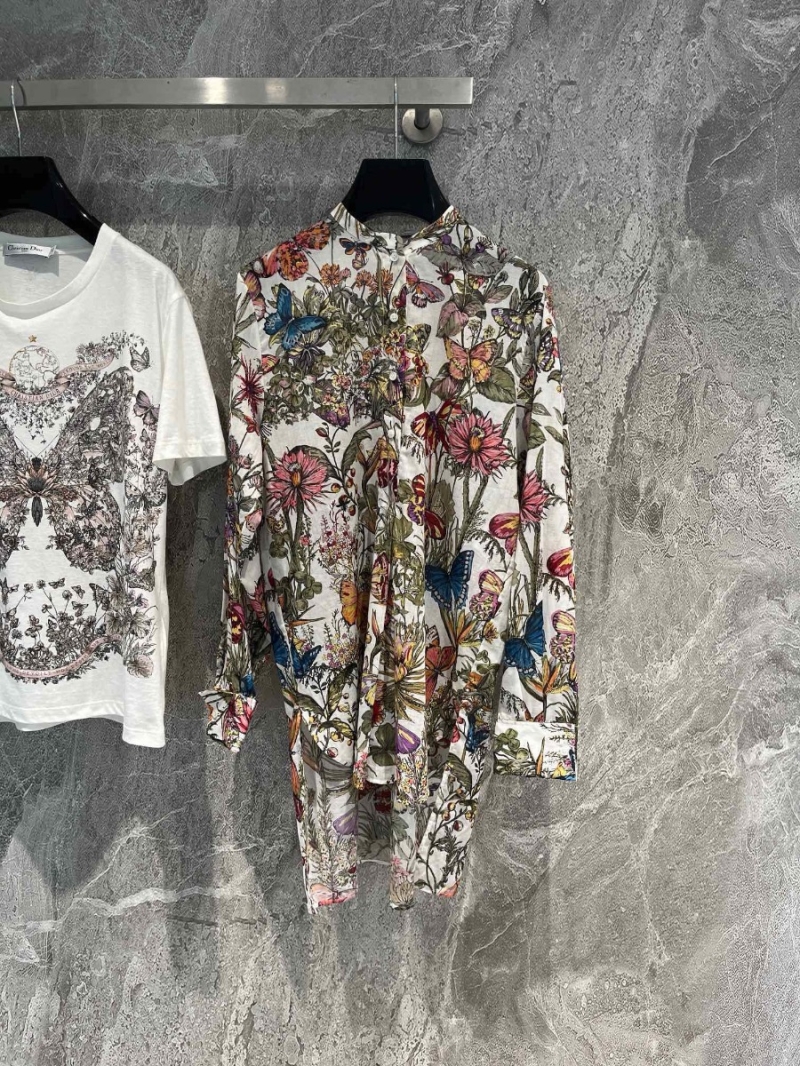 Dior 24 Early Spring Vacation New "Vessel" Long-sleeved Shirt Multicolor Butterfly
