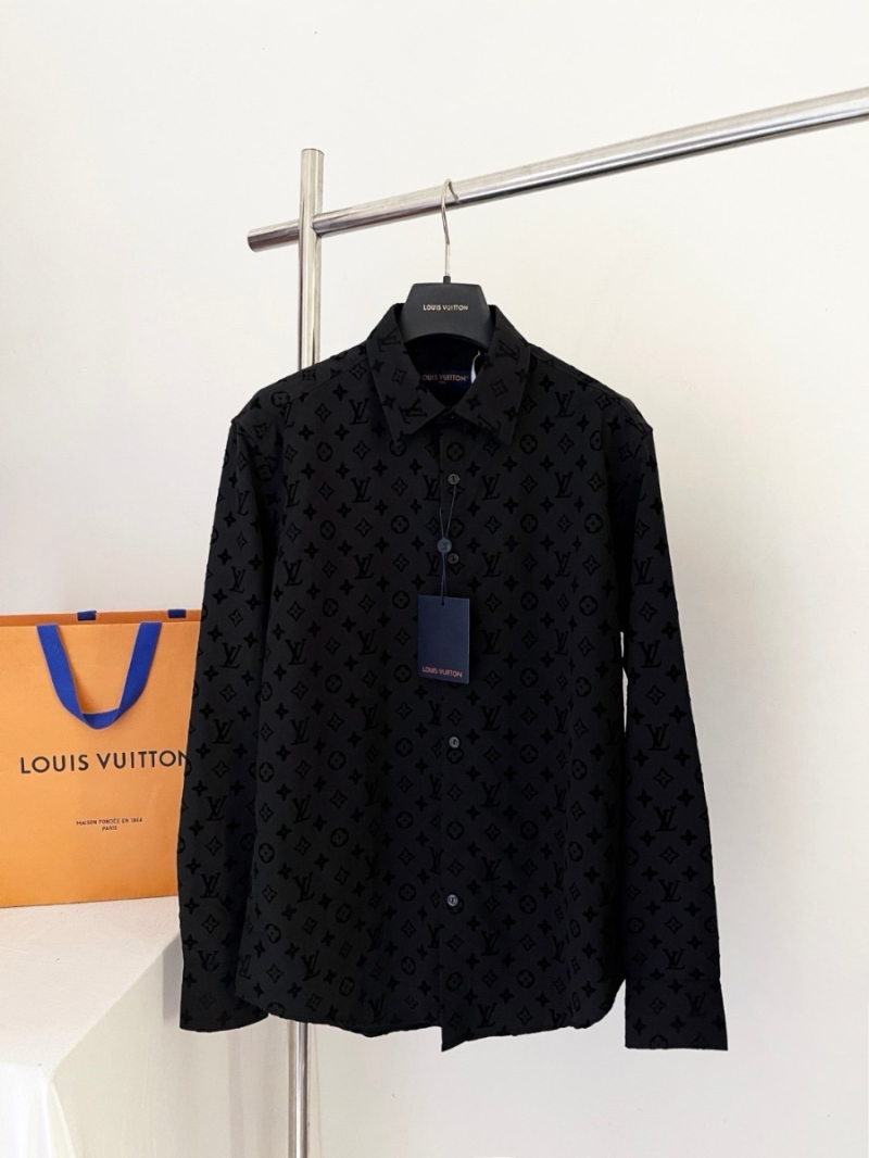 Louis Vuitton LV Flocked Monogram Full-Print Shirt – Unisex