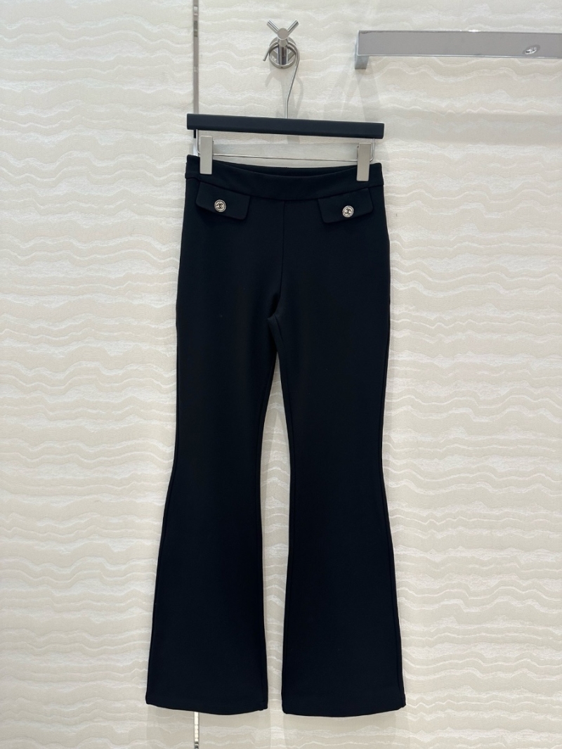 Chanel High-Rise Flared Trousers with Flap Pockets