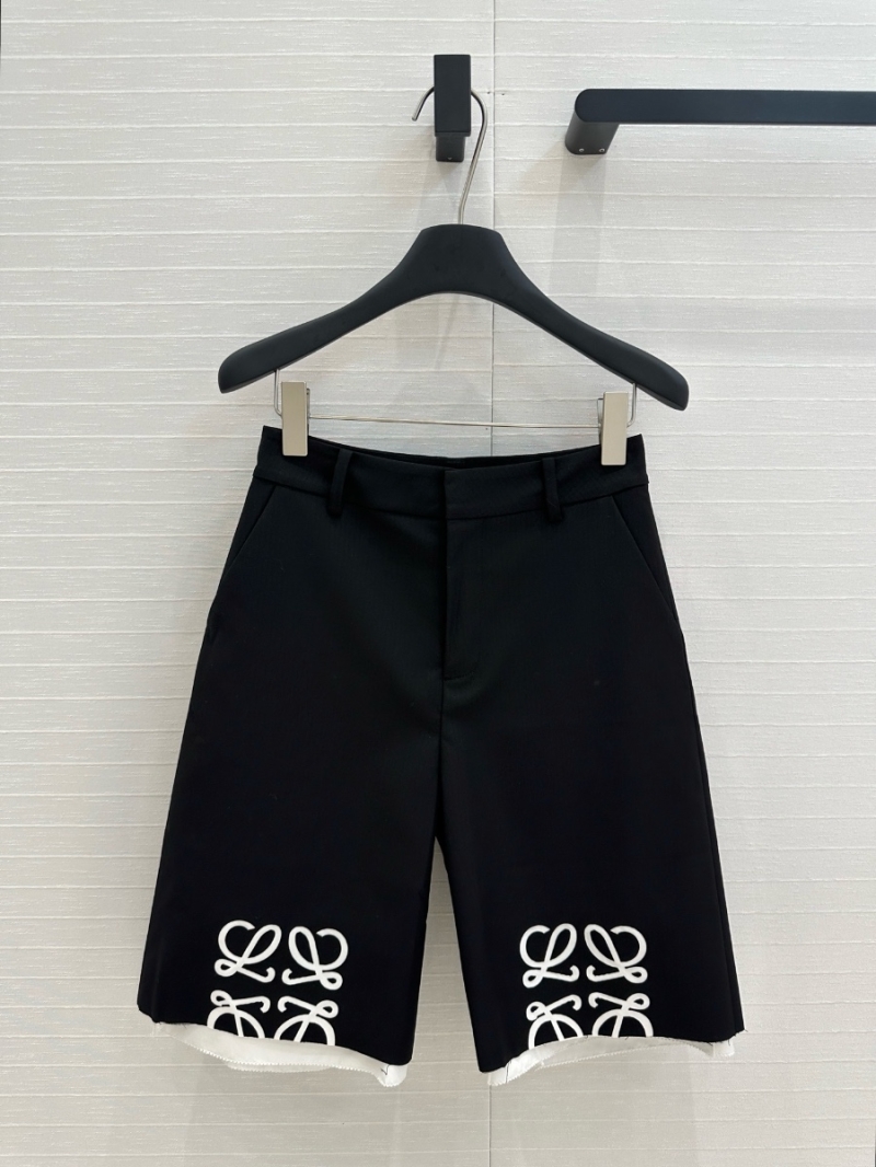 Loewe Spring 2025 Black Laser-Cut Logo High-Waisted Bermuda Shorts