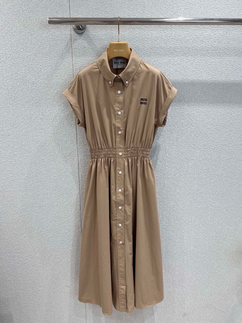 Miu Miu Exclusive Spring Summer College Style Shirt Dress