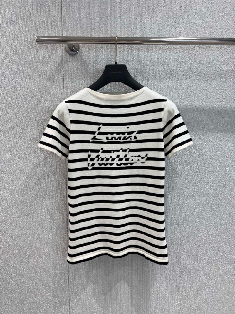 Louis Vuitton Exclusive Spring Summer Striped Knitted Short Sleeve Top