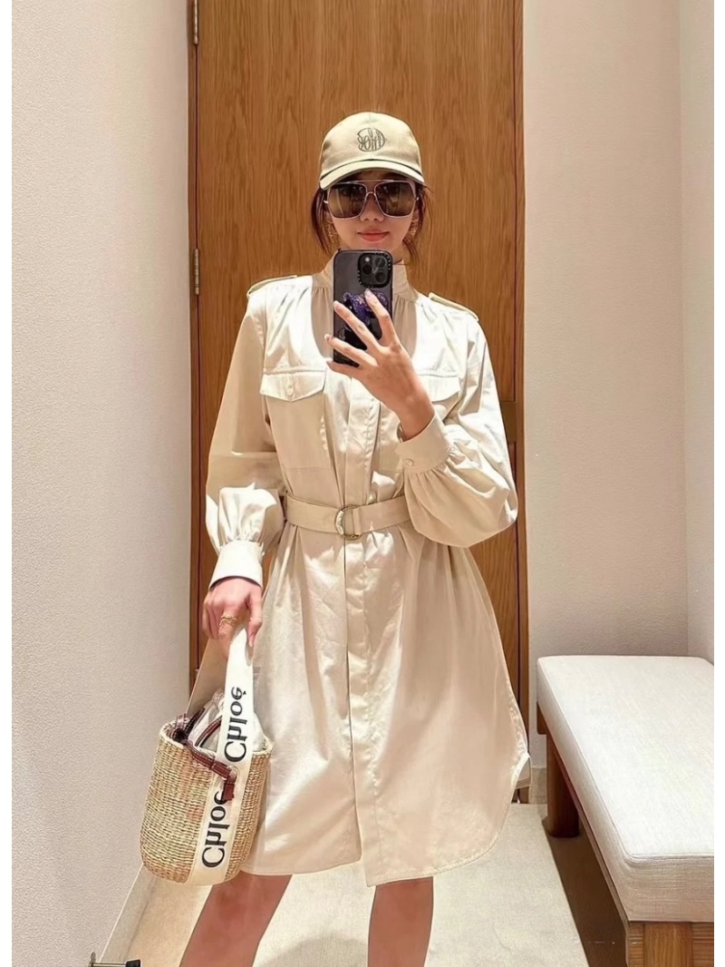 Chloe  Early Spring Utility Shirt Dress - Effortless Elegance