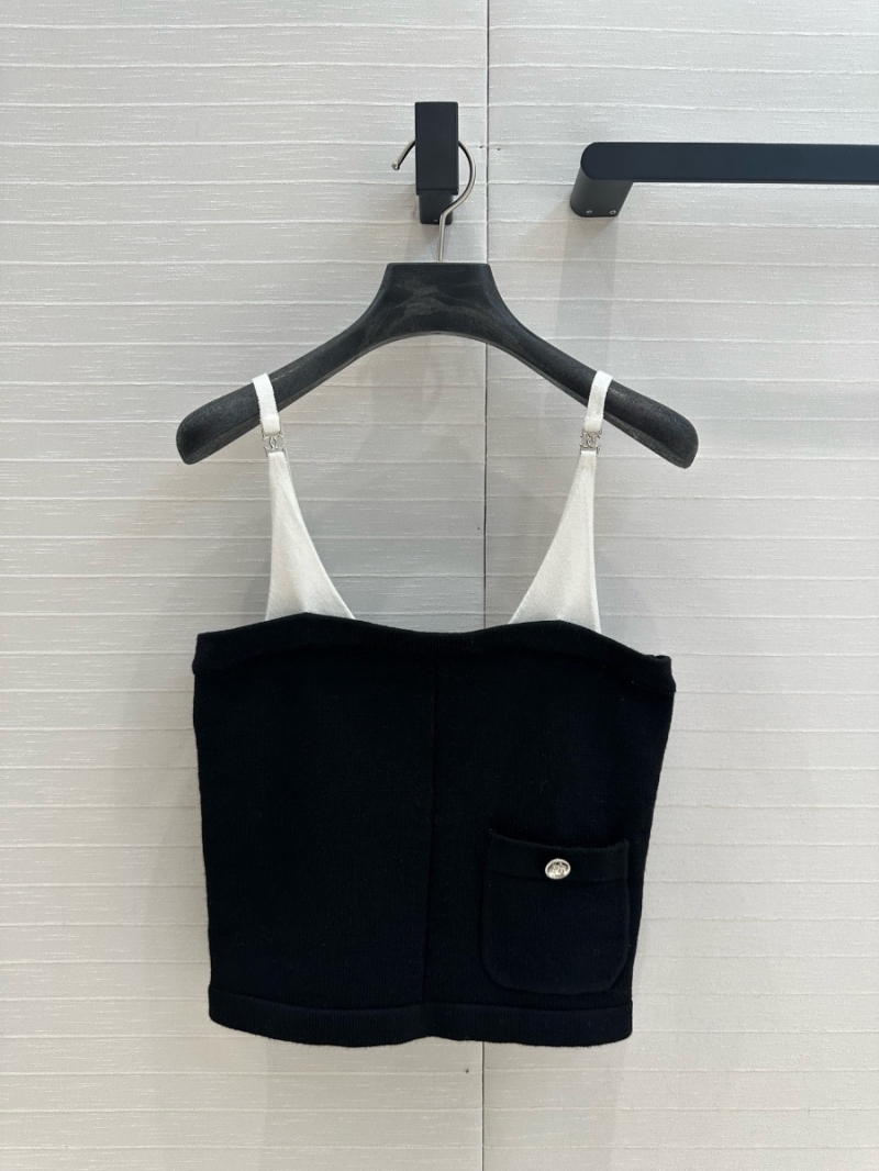 Chanel 25C Two-Tone Wool Knit Bustier Top - Spring/Summer 2025