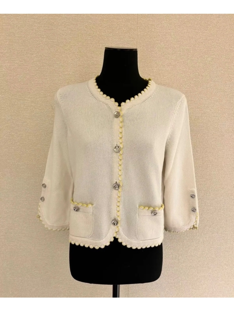 Chanel 25C Scalloped Trim Cashmere Cardigan - Spring/Summer 2025