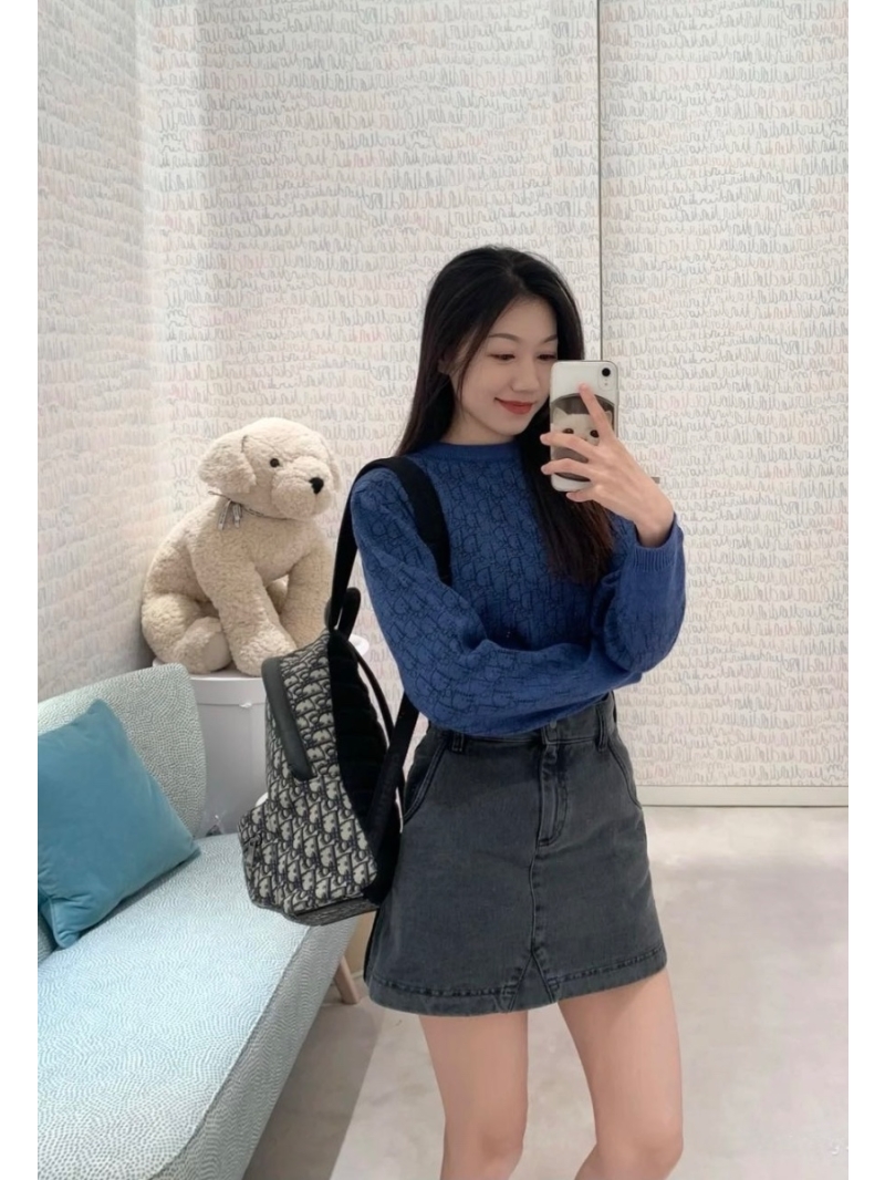 Dior MissDior Vintage Charcoal Grey Wash Denim Mini Skirt