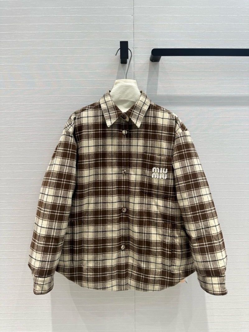 Miu Miu Unisex Plaid Down Jacket for Fall/Winter