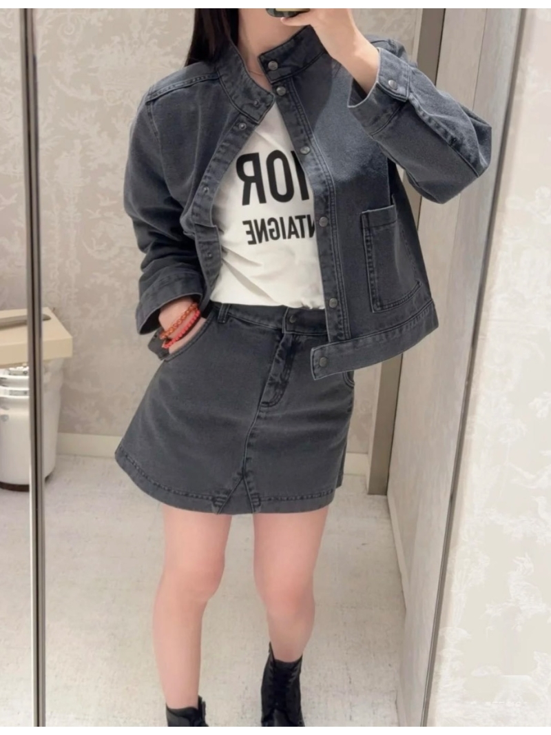 Dior MissDior Vintage Charcoal Grey Wash Denim Jacket