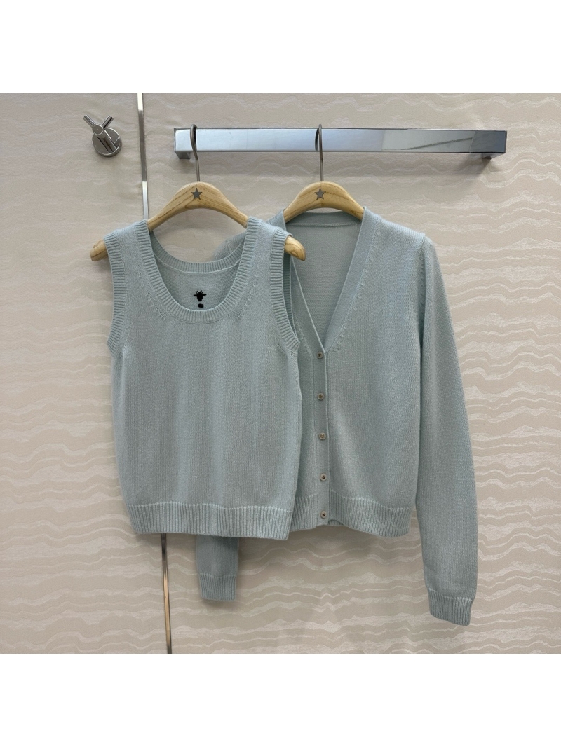 Dior MissDior Exclusive Star-Button Cashmere Cardigan in Light Blue