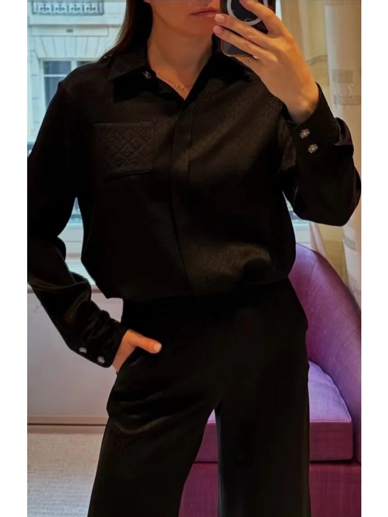 Chanel Coco 25A Atelier Collection Vintage Court-Style Maximalist Jacquard Silk Blouse