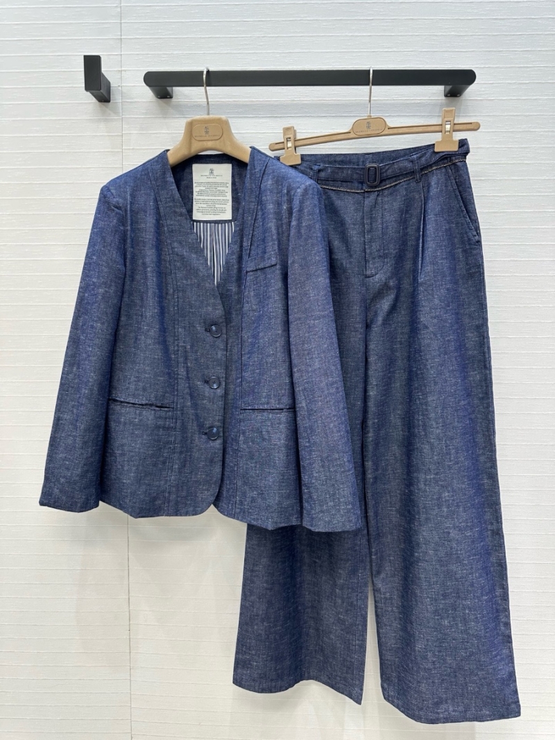 Brunello Cucinelli High-Intelligence Casual Wear Collarless Blazer in Indigo Blue