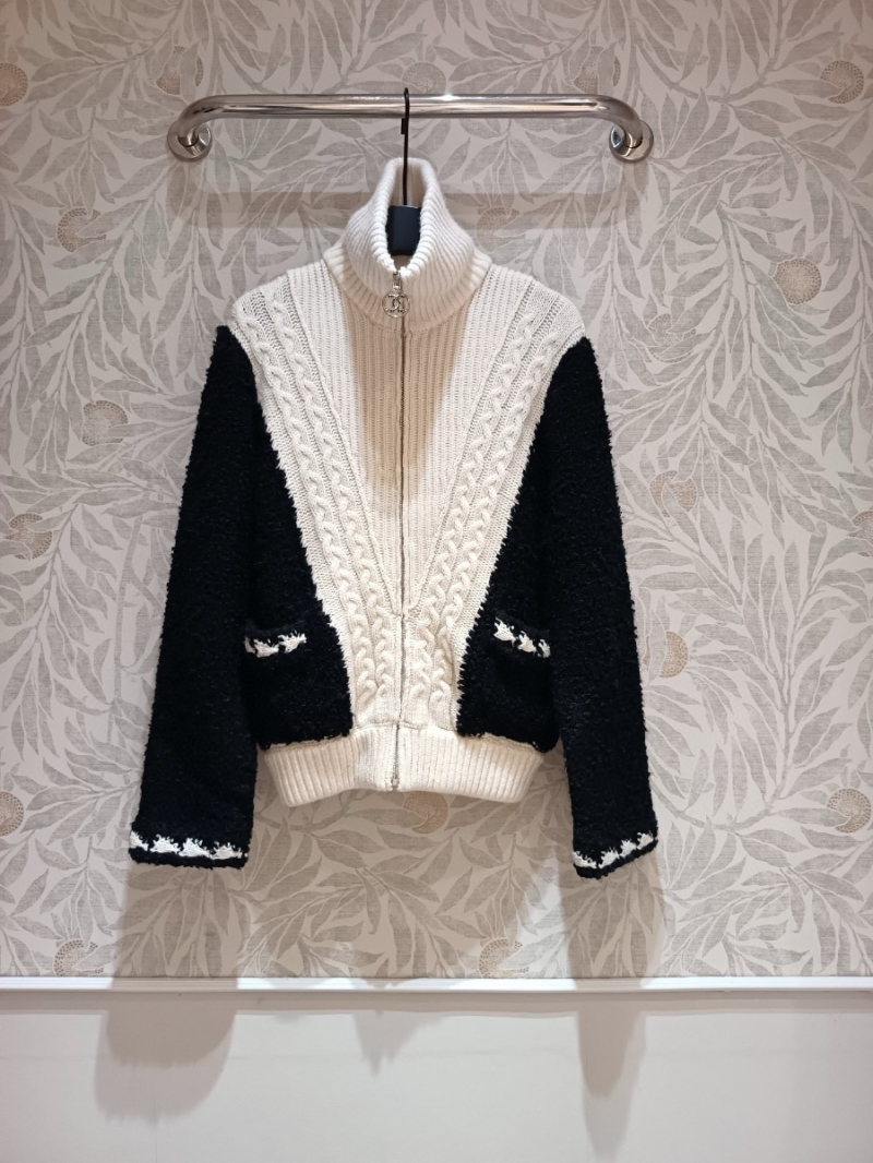 Chanel 24P Panda-Colored Wool Cashmere Coat Jacket