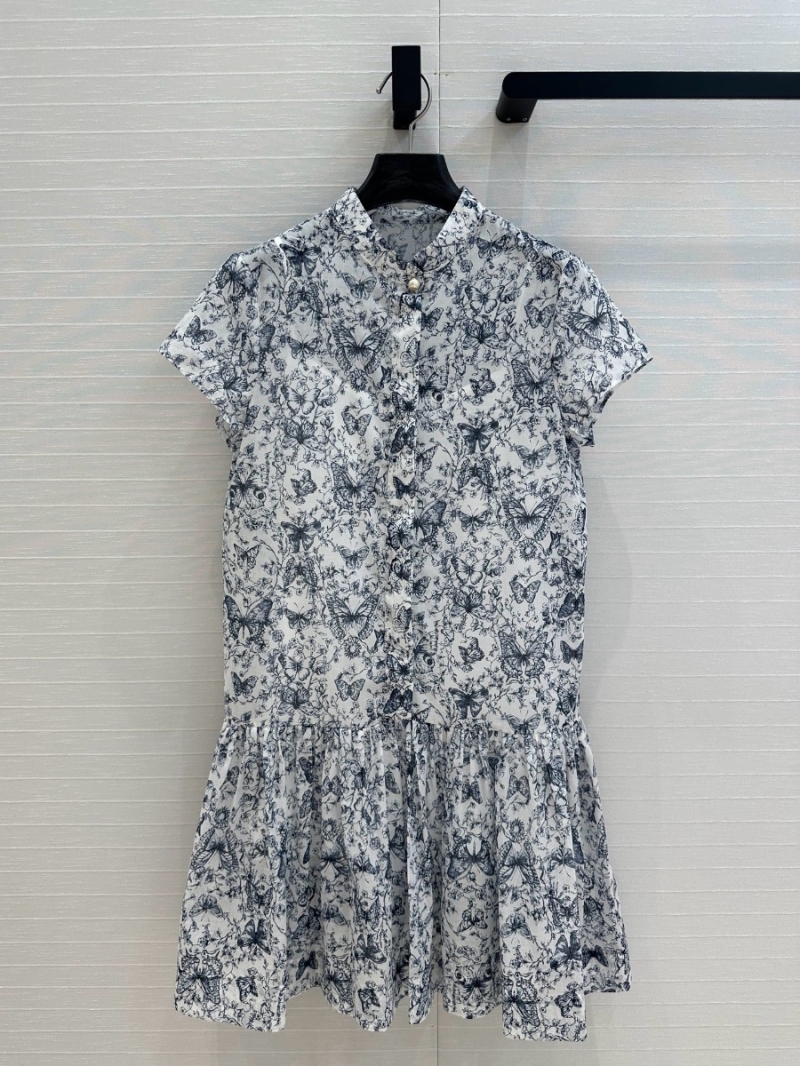 Dior 25 Early Spring Papillon Toile de Jouy Butterfly Print Dress