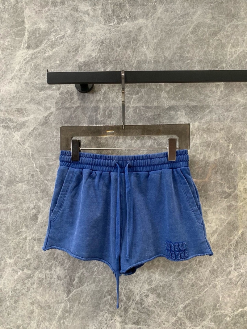 Miu Miu 24FW Early Autumn Blue Drawstring Sporty Casual Shorts