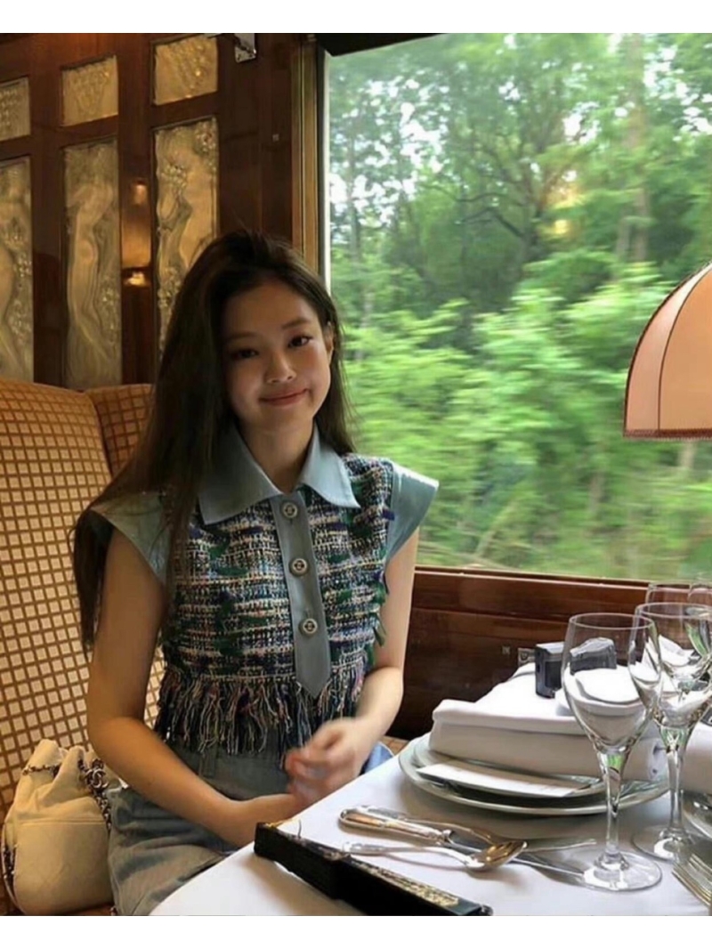 Chanel 25B Atelier Collection Multicolor Tweed Fringe Vest with Satin Collar