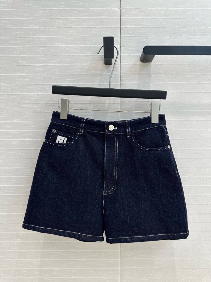 Fendi Spring/Summer 2025 Original Blue Denim High-Waisted Shorts