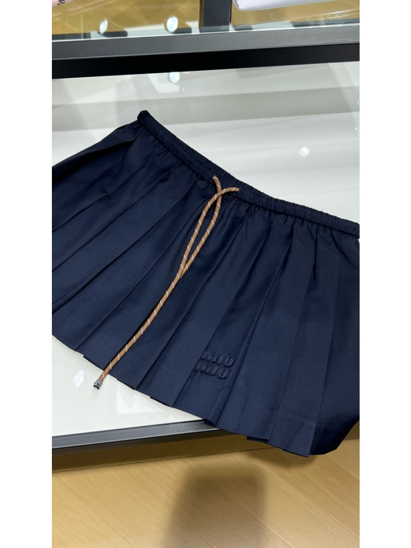 Miu Miu Spring/Summer 2024 Indigo Pleated Mini Skirt