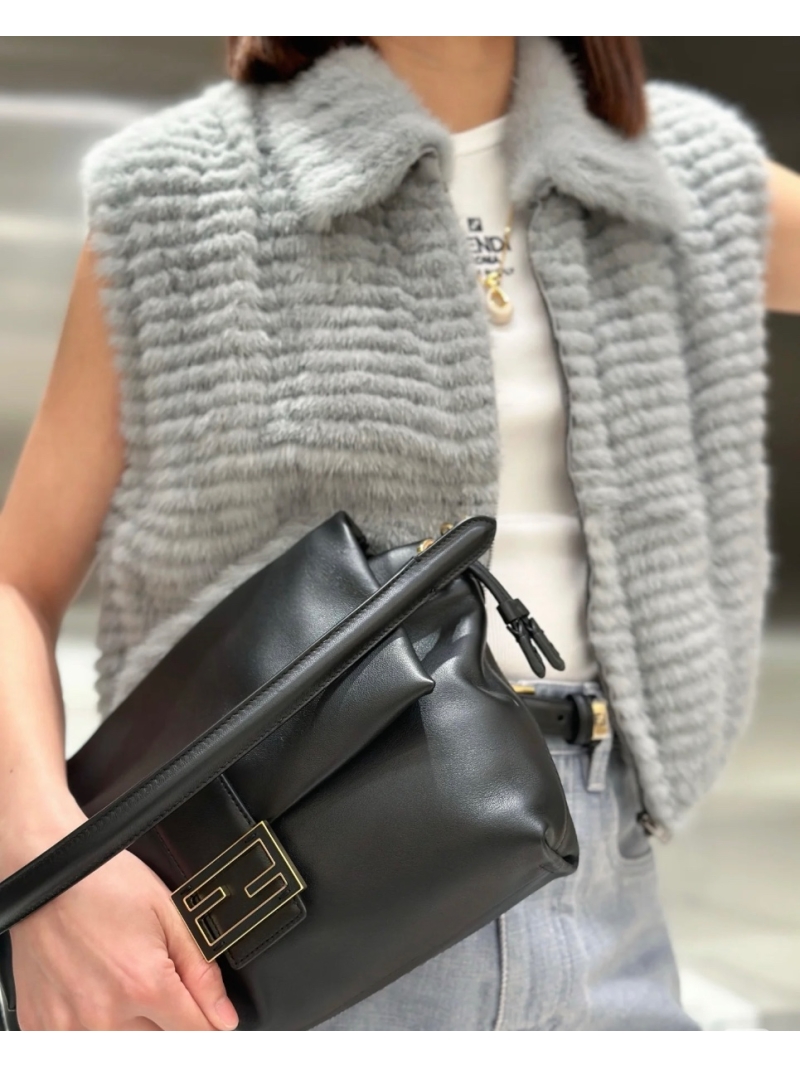 Fendi FF Luxe Mink Fur Vest in Sophisticated Grey