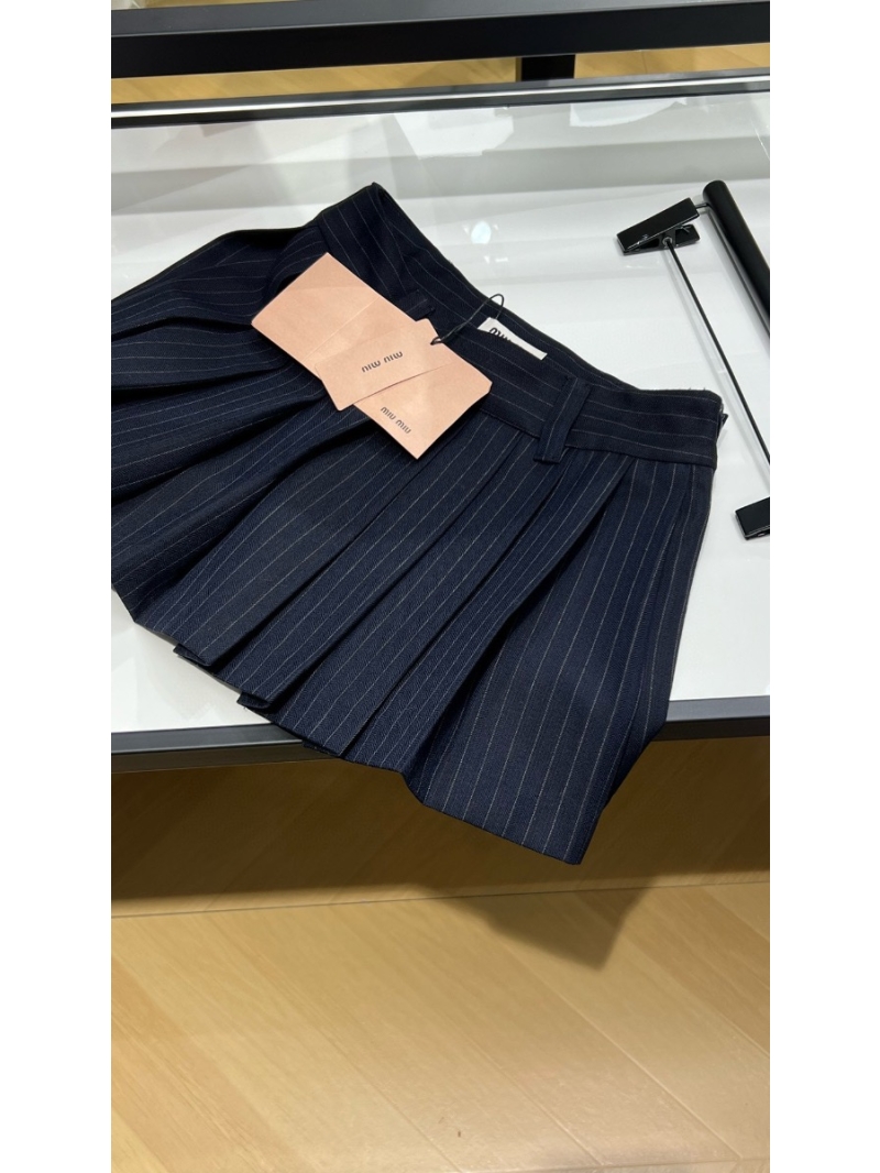 Miu Miu Pinstripe Wool Pleated Skirt Set