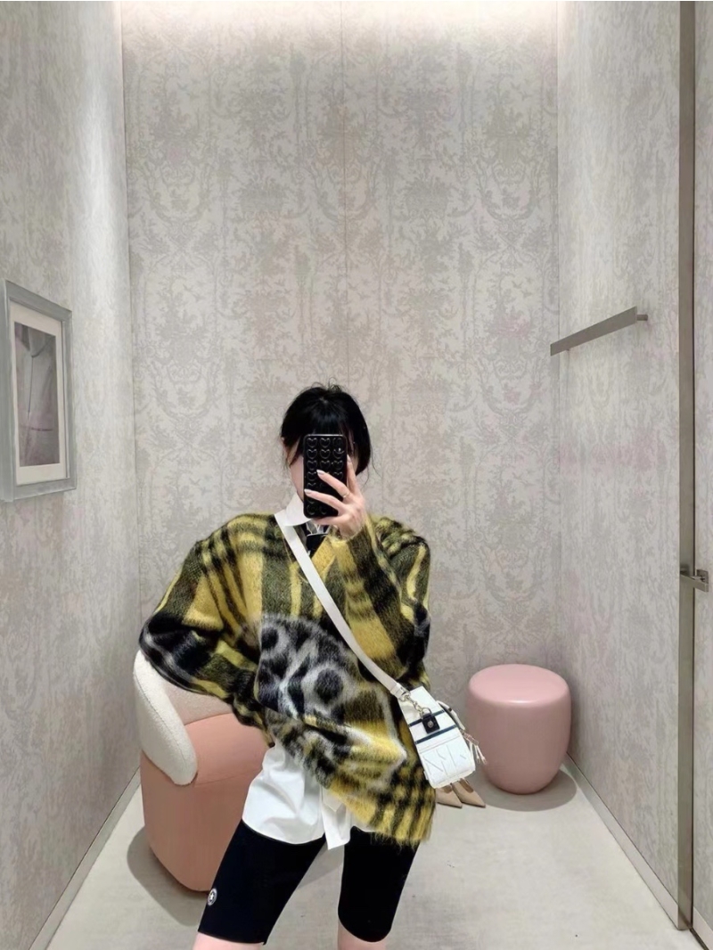 Dior Check Mohair Wool Knit Sweater