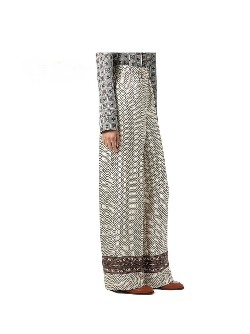 Loro Piana Exclusive High-Intelligence Old Money Style Silk Wide-Leg Pants