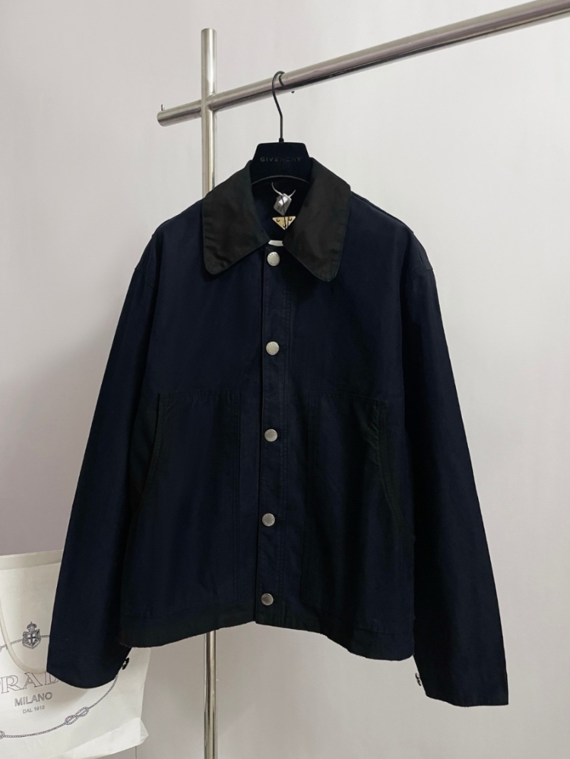 Prada Unisex Distressed Triangle Logo Workwear Jacket 