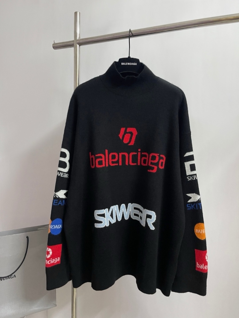 Balenciaga New Wool Sweater with Skiwear Design Black