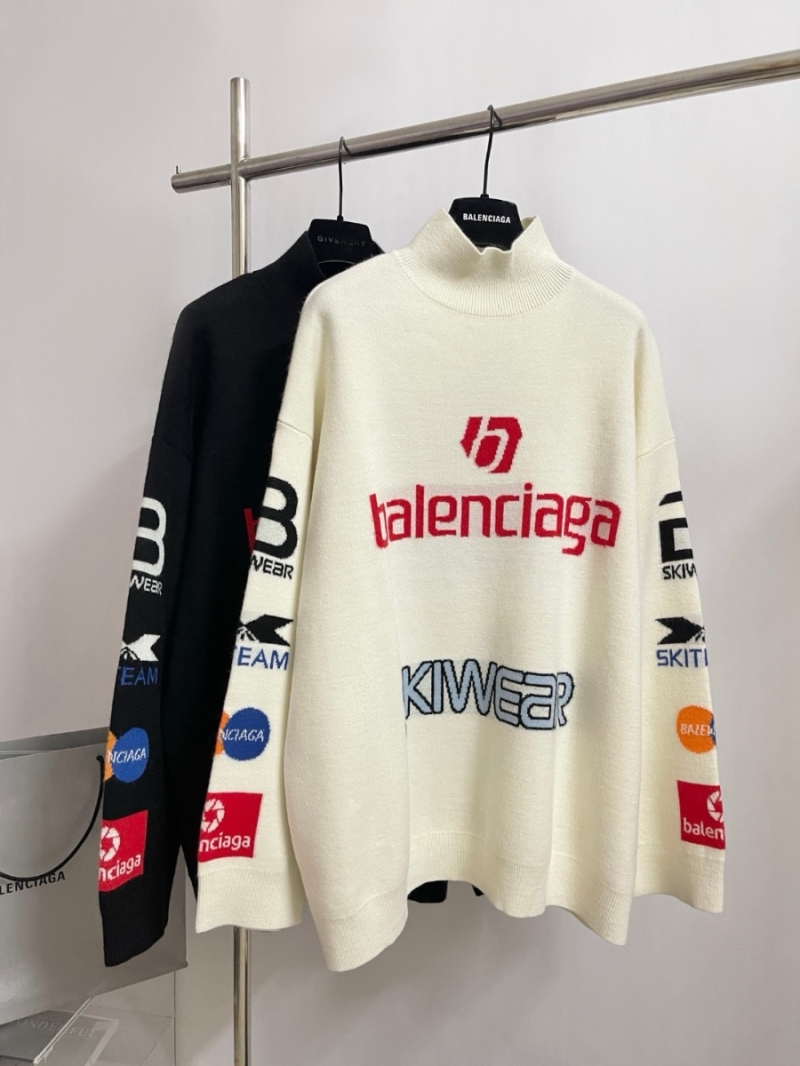 Balenciaga New Wool Sweater with Skiwear Design White