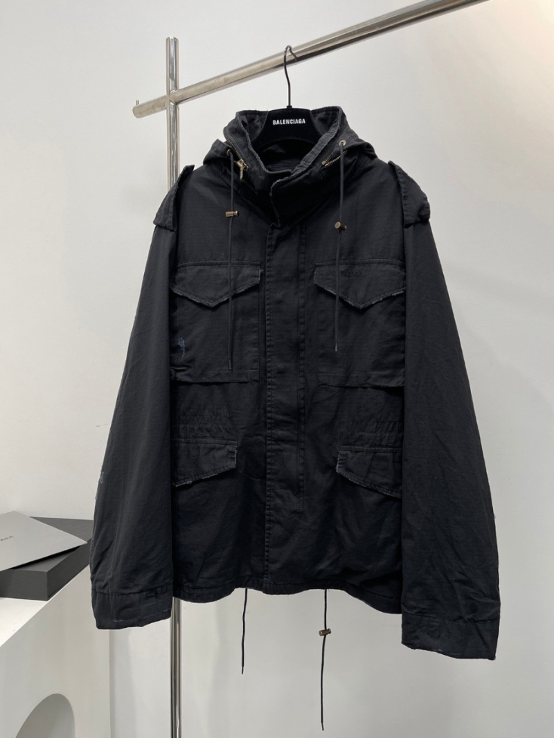 Balenciaga 25FW Oversized Hooded Jacket (Unisex) Black