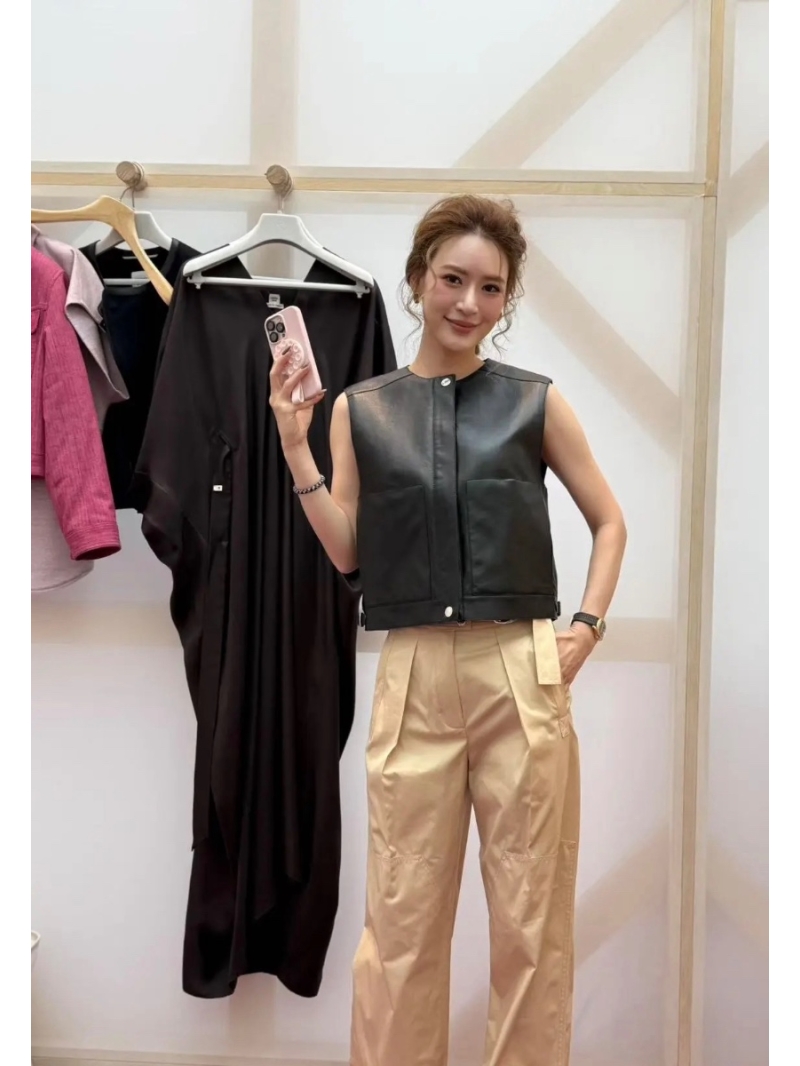 Hermes Leather Jacket Vest in Black - Luxe Imported Lambskin with Quilted Lining