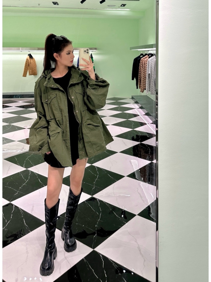 Balenciaga 25FW Oversized Hooded Jacket (Unisex) Green