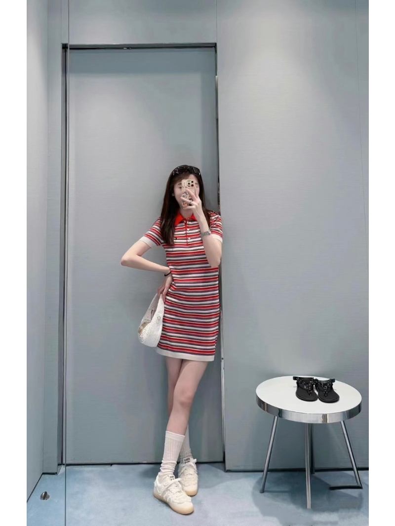 Miu Miu Multicolor Striped Dress - Chic, Fresh, and Casual