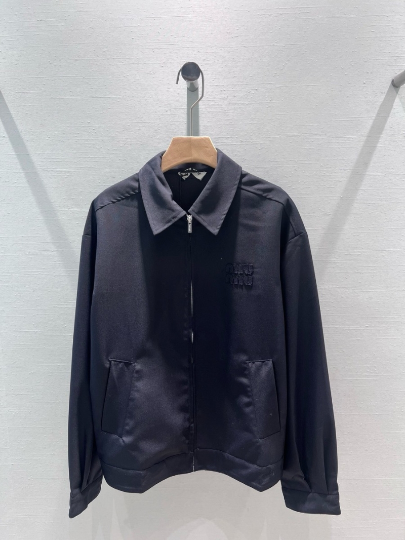 Miu Miu 24SS Spring Summer New Casual Embroidered Logo Jacket