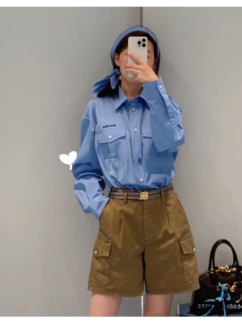 Miu Miu 2025 Summer Scout Series Utility Shorts With belt