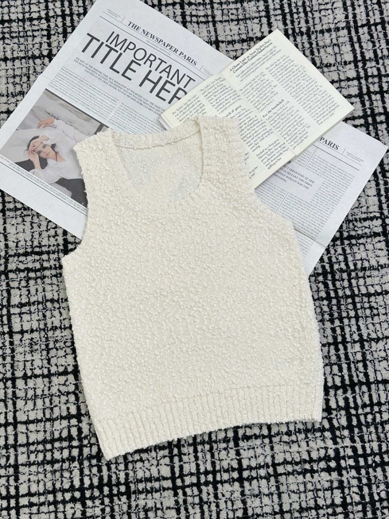 Dior Plush Tangerine Sleeveless Sweater Cotton-Wool Vest