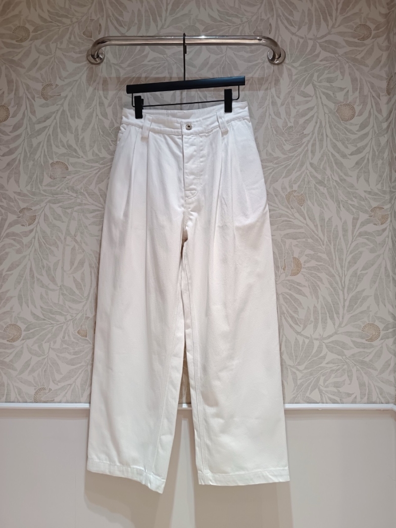 Bottega Veneta BV White Imported Denim Straight Pants