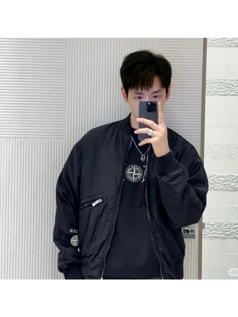 Dior 2024 Stone Island Badge Bomber Jacket – Vintage Black