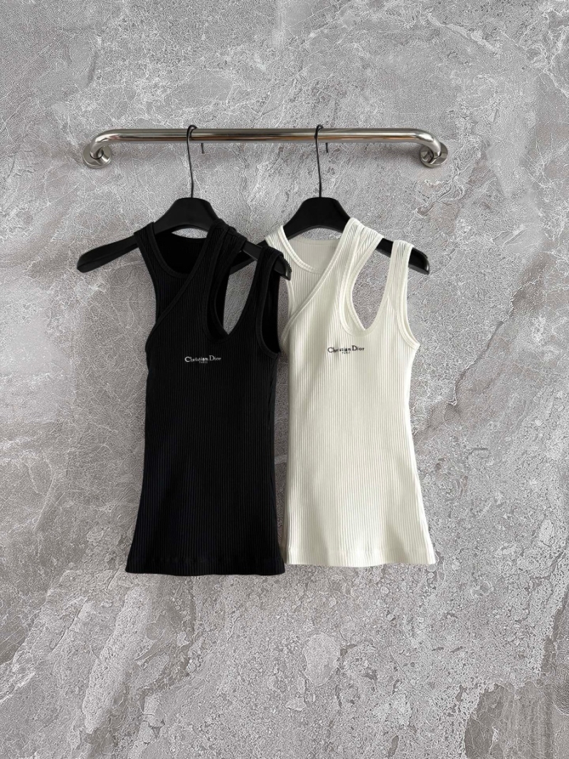 Dior Cross-Back Knit Tank Top – Versatile Asymmetrical Design