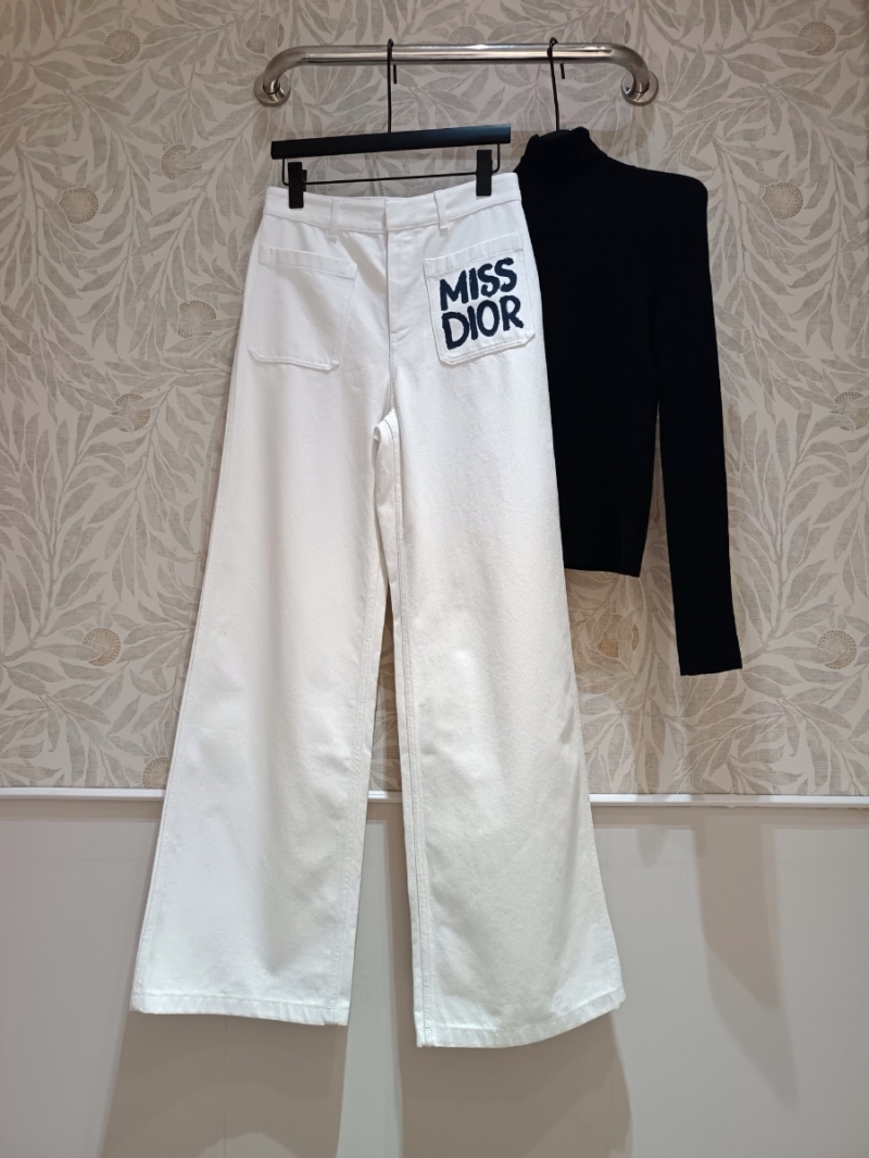 Dior Fall/Winter 2024 Miss Dior Graffiti Wide-Leg Denim Jeans