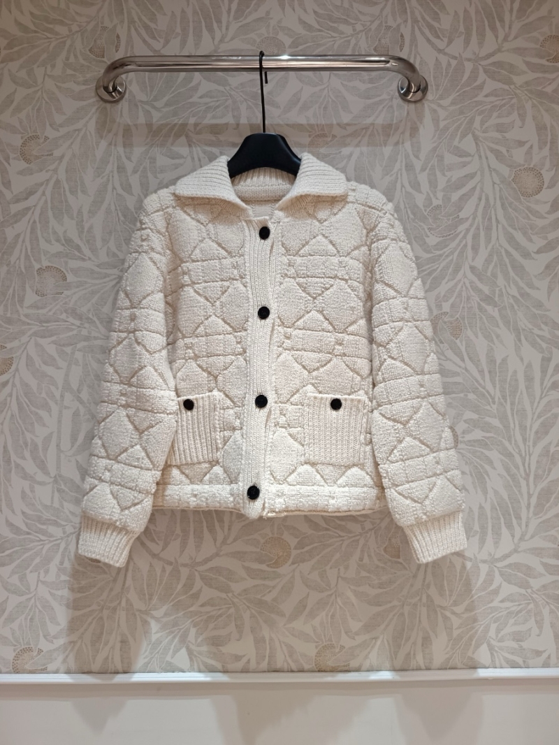 Dior Imported Cashmerem Wool Quilted Knit Cardigan