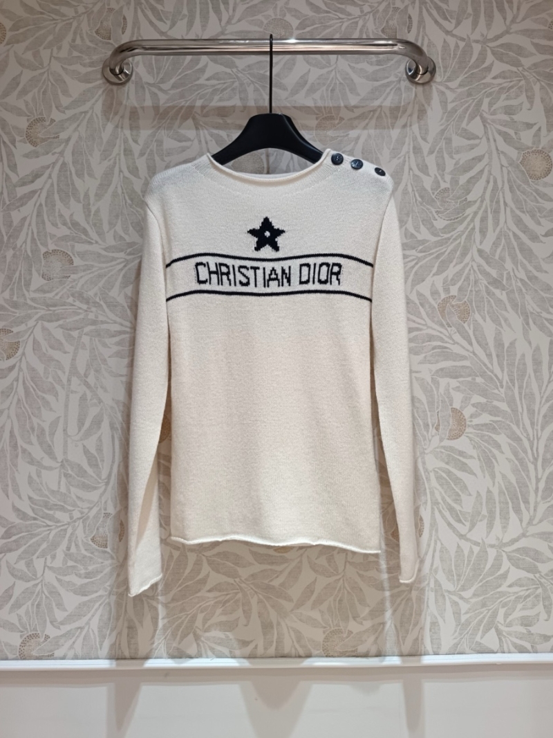 Dior Lucky Star Shoulder-Button Cashmere Sweater
