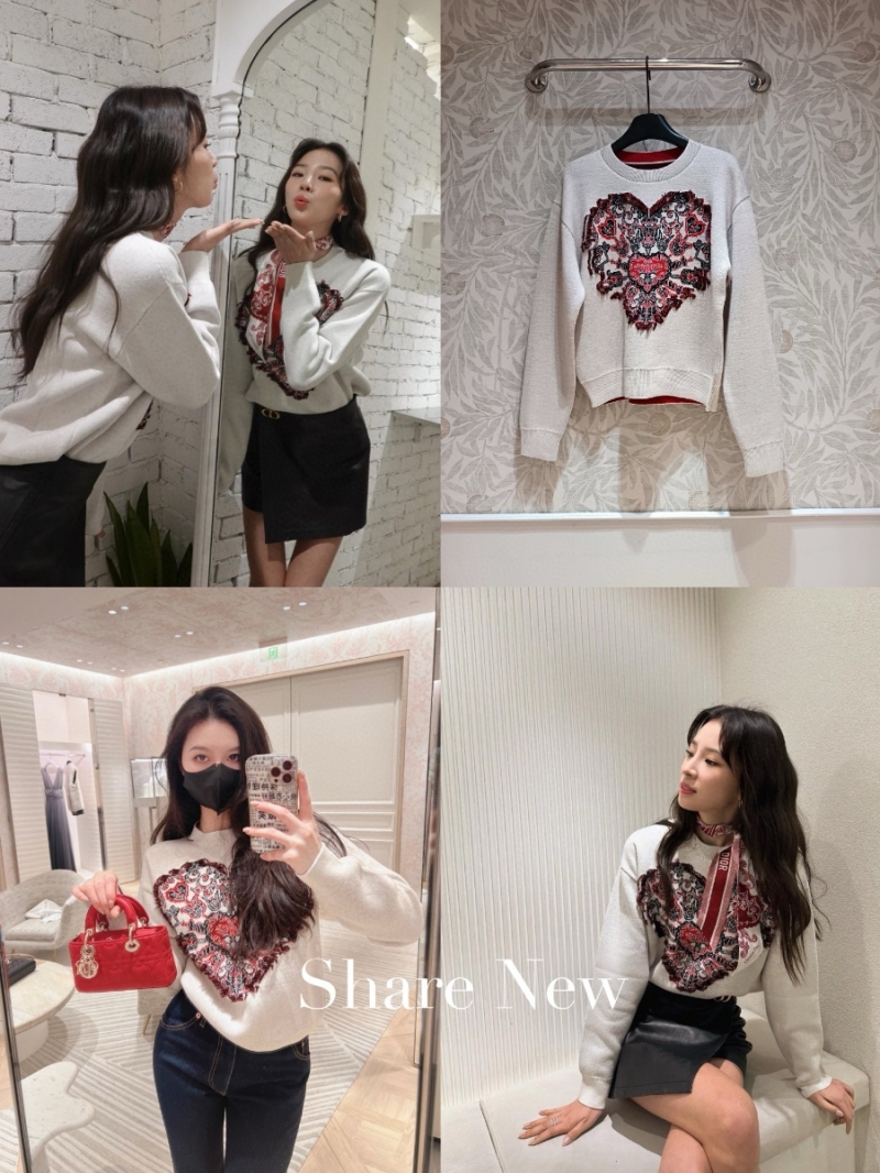 Dior Limited Edition Heart Fringe Cashmere Sweater